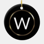 Business Berufliche Minimalistische Monogramm-Orna Keramik Ornament (Hinten)