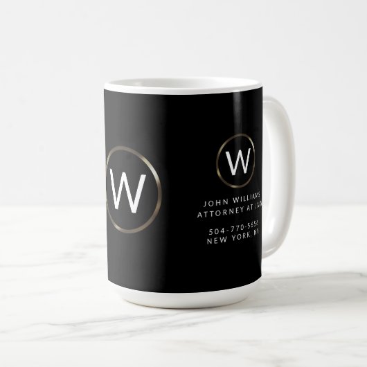 Business Berufliche Monogramm-Kaffeezubereitung Ta Kaffeetasse (VorderseiteRechts)