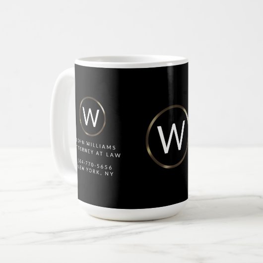 Business Berufliche Monogramm-Kaffeezubereitung Ta Kaffeetasse (Vorderseite Links)