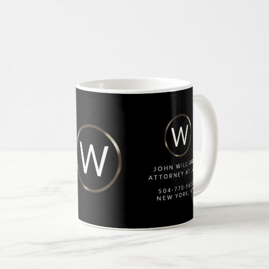 Business Berufliche Monogramm-Kaffeezubereitung Ta Kaffeetasse (VorderseiteRechts)