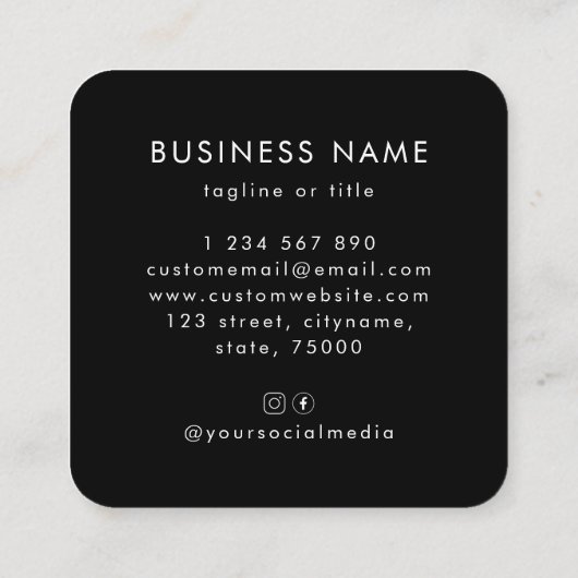 Business Berufliches Logo QR Code Company Quadratische Visitenkarte (Rückseite)