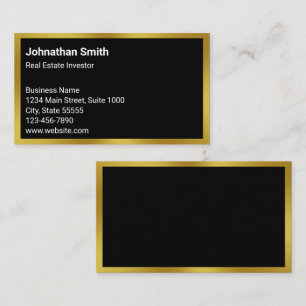 Business Black and Gold Real Anwesen Investor Visitenkarte