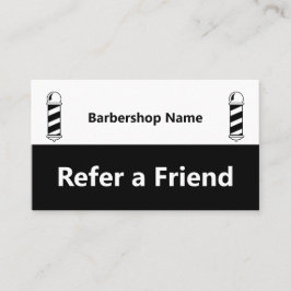 Business Black and White Barbershop Refer a Friend Empfehlungskarte