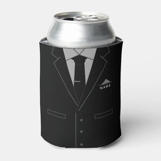 Business Black Anzug Funny Can Cooler Individuelle Dosenkühler (Kanne Vorderseite)