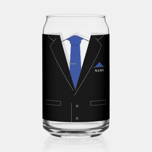 Business Black Anzug und Krawatte Individuelle Nam Dosenglas (Vorderseite)