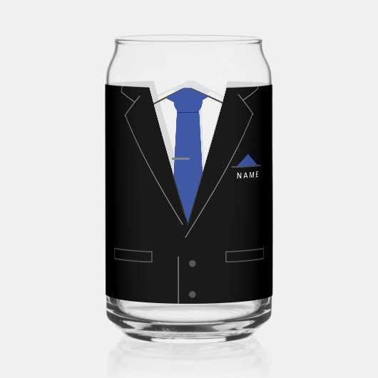 Business Black Anzug und Krawatte Individuelle Nam Dosenglas (Rückseite)