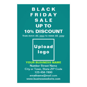 Business Black Friday Sale auf Aquamarin grüne Fotodruck