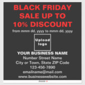 Business Black Friday Sale auf dem Schwarzen Vinyl Aufkleber (Blatt)