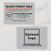 Business Black Friday Sale auf Grau Discount Card Rabattkarte (Vorne/Hinten)