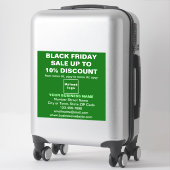 Business Black Friday Sale auf Green Vinyl Sticker (Koffer)