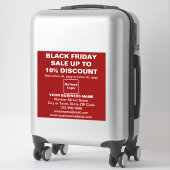 Business Black Friday Sale auf Red Vinyl Sticker (Koffer)