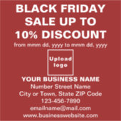 Business Black Friday Sale auf Red Vinyl Sticker (Vorderseite)
