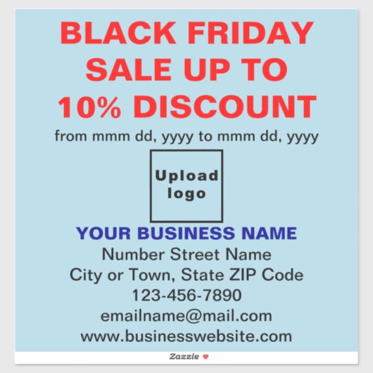 Business Black Friday Sale in Light Blue Aufkleber (Blatt)