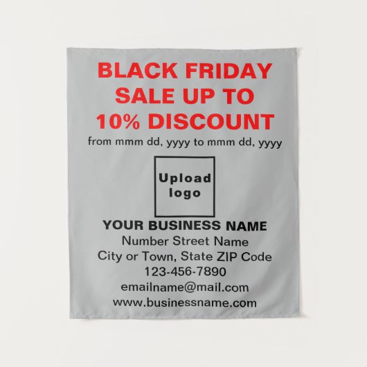 Business Black Friday Sale on Gray Tapestry Wandteppich (Vorderseite)