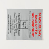 Business Black Friday Sale on Gray Tapestry Wandteppich (Vorderseite (Horizontal))