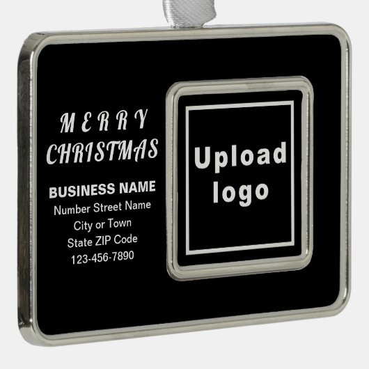 Business Black Gerahmt Rectangle Weihnachtsdekorat Rahmen-Ornament Silber (Rechts)