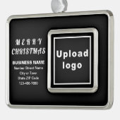 Business Black Gerahmt Rectangle Weihnachtsdekorat Rahmen-Ornament Silber (Links)