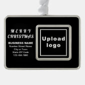 Business Black Gerahmt Rectangle Weihnachtsdekorat Rahmen-Ornament Silber (Vorderseite)