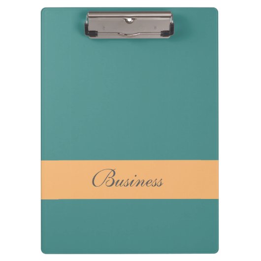 Business Blue & Green Clipboard Klemmbrett (Vorderseite)