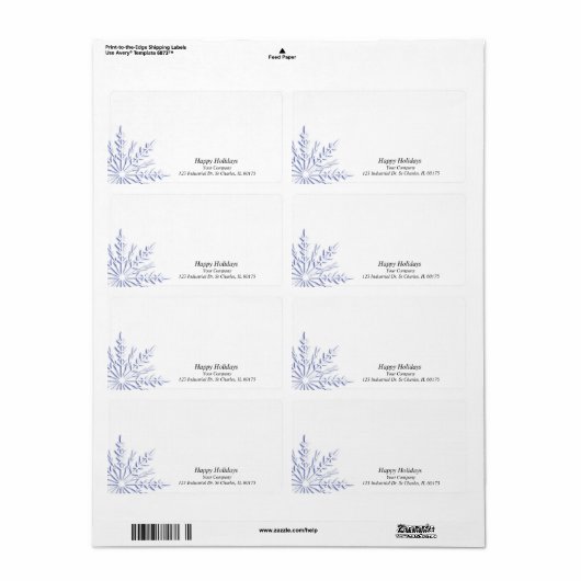 Business Blue Snowflake in White (Vorne)