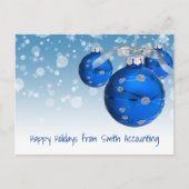 Business Blue Weihnachtsschmuck Feiertagspostkarte (Vorderseite)