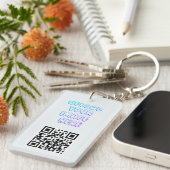 Business Brand and QR Code Logo Keychain Schlüsselanhänger (Vorderseite rechts)