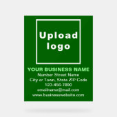 Business Brand on Green Acrylic Sign Acrylschild (Vorderseite)