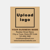 Business Brand on Light Brown Acrylic Sign Acrylschild (Vorderseite)