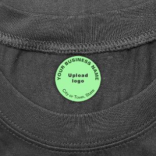 Business Brand on Light Green Circle Iron On Label Etiketten