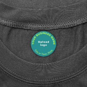 Business Brand on Teal Green Circle Iron On Label Etiketten