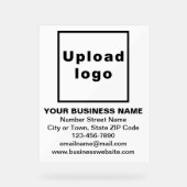 Business Brand on White Acrylic Sign Acrylschild (Vorderseite)