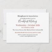 Business Breakfast Meeting Kaffee und Croissant Einladung (Rückseite)