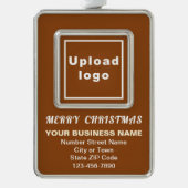 Business Brown Portrait Rectangle Gerahmt Rahmen-Ornament Silber (Vorderseite)