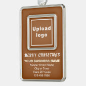 Business Brown Portrait Rectangle Gerahmt Rahmen-Ornament Silber (Links)