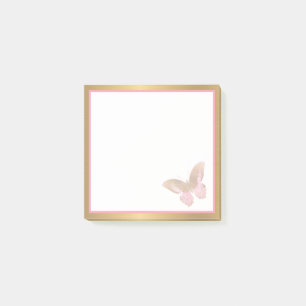 Business Butterfly Pink Gold 3x3 Post-it Klebezettel