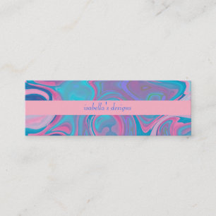 Business Card Abstrakt Blue Pink Sky Skinny Mini Visitenkarte