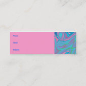 Business Card Abstrakt Blue Pink Sky Skinny Mini Visitenkarte (Rückseite)