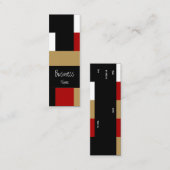 Business Card Abstrakt Red Schwarz-weiß Tan Geo Mini Visitenkarte (Vorne/Hinten)