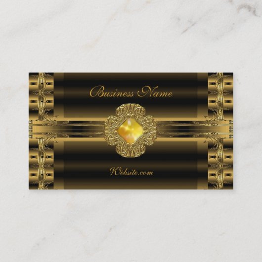 Business Card Altes Gold Art Deco Jewel Visitenkarte (Vorderseite)