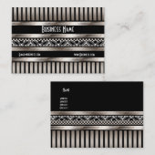Business Card Art Deco Black Sepia Visitenkarte (Vorne/Hinten)