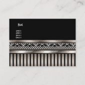 Business Card Art Deco Black Sepia Visitenkarte (Rückseite)