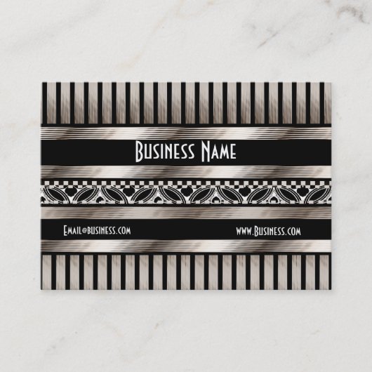 Business Card Art Deco Black Sepia Visitenkarte (Vorderseite)