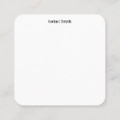 BUSINESS CARD ART&DESIGN STYLE QUADRATISCHE VISITENKARTE (Rückseite)