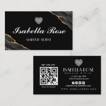 Business Card aus schwarzem und goldenem Marmor