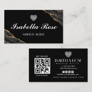 Business Card aus schwarzem und goldenem Marmor Visitenkarte