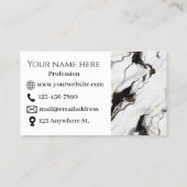 Business Card aus schwarzem und weißem Marmor Visitenkarte (Rückseite)
