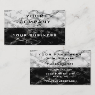 Business Card aus schwarzem und weißem Marmor Visitenkarte