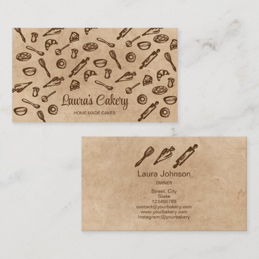 Business Card Backen und Kochen Visitenkarte (Vorne/Hinten)