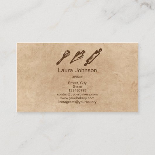 Business Card Backen und Kochen Visitenkarte (Rückseite)