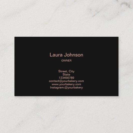 Business Card Backen und Kochen Visitenkarte (Rückseite)